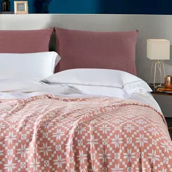 Плед 130x160см Anabella Asabella, белый с бежевым