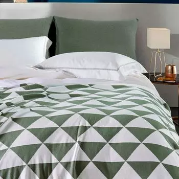 Плед 130x160см Anabella Asabella, белый с фисташковым