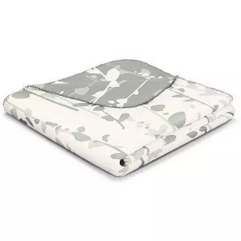 Плед 1,5-спальный Biederlack Botanical Garden, белый, оливковый