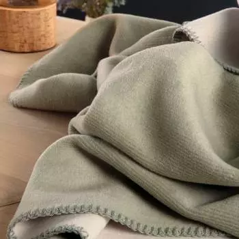 Плед 1,5-спальный Biederlack Green Mood Mint-Ecru