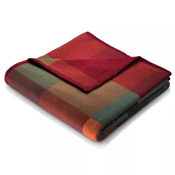 Плед 1,5-спальный Biederlack Modern Classics, коричневый, кирпичный