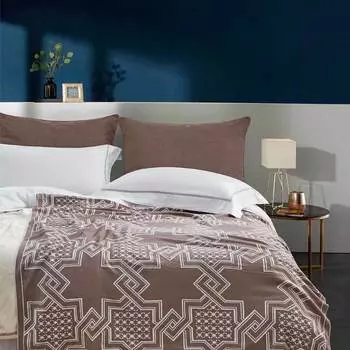 Плед Anabella Asabella, серо-бежевый