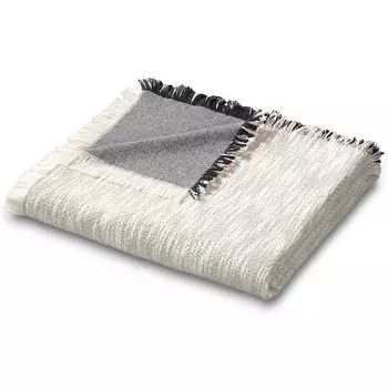 Плед евро Biederlack Bettüberwurf, серый, белый