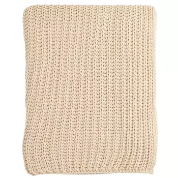 Плед вязаный бежевого цвета Essential 180х130