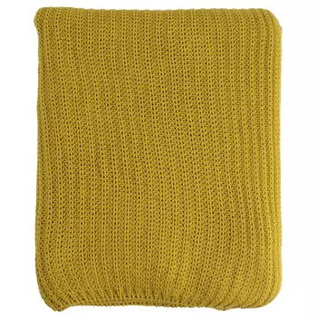 Плед вязаный горчичного цвета Essential 180х130