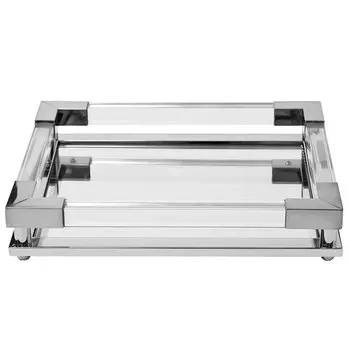 Поднос декоративный Garda Decor 32x25x5см, цвет серебро