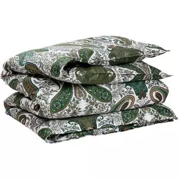 Пододеяльник 2-спальный Gant Home Key West Paisley, белый с зеленым