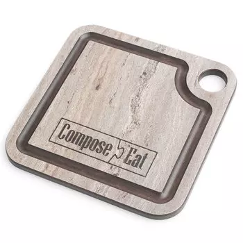 Подставка для горячего ComposeEat 10x10см, травертин капучино