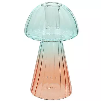 Подсвечник Andrea Fontebasso Glass Design Mushroom 15см, зеленый, оранжевый