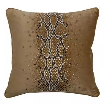 Подушка декоративная со стразами Garda Decor Питон, цвет золотой