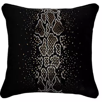 Подушка декоративная со стразами Garda Decor Питон, цвет черный