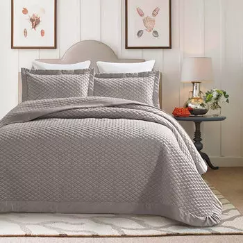 Покрывало евро Sofi de Marko Эллада 240x260см, цвет серый