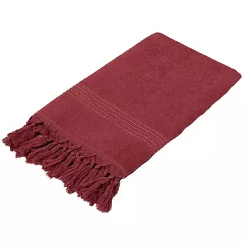 Полотенце 100x150см Hamam Meyzer Tassels, цвет бордовый