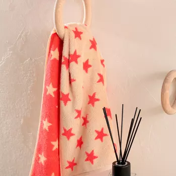 Полотенце Cawo Stars Big 70x140см, цвет бежево-розовый
