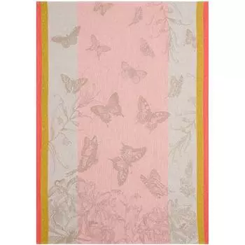 Полотенце кухонное Le Jacquard Francais Jardin Des Papillons 60x80см, цвет персиковый