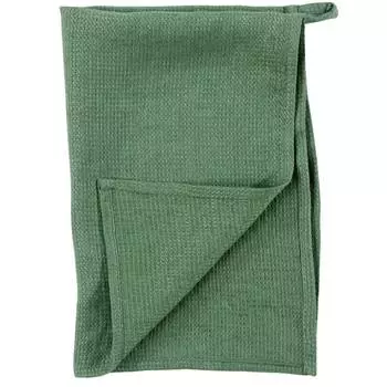 Полотенце вафельное кухонное Tkano Essential из умягченного льна мятного цвета