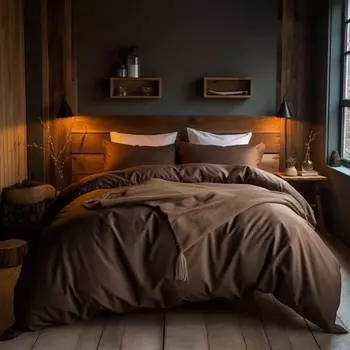 Простыня евро 240x290см Pappel, цвет коричневый