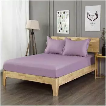 Простыня на резинке 1,5-спальная 180x200см Sofi De Marko Марми, цвет лиловый