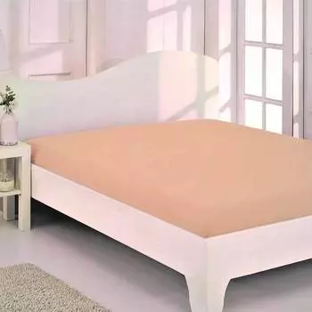 Простыня на резинке 2-спальная Sofi De Marko 180x200см, цвет кремовый