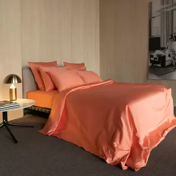 Простыня на резинке евро Mollen Total Look розово-коралловая 200x200x30см