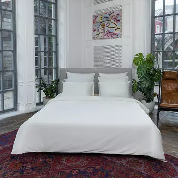 Простыня на резинке евро Mollen Total Look жемчужно-белая 200x200см