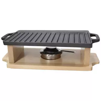 Противень-гриль чугунный Tognana Fusion Taste с деревянной подставкой и подогревом