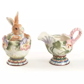 Сахарница и молочник Fitz and Floyd Кролики