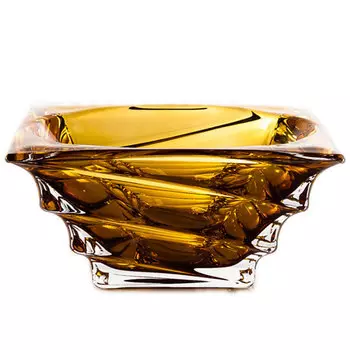 Салатник 24см Crystalite Bohemia Касабланка, янтарный