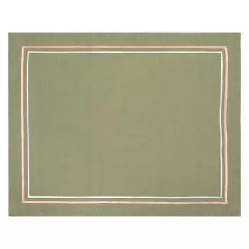 Салфетка сервировочная Amitile Классик лён зеленый, вышивка цветная