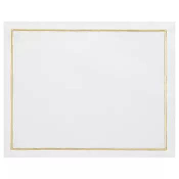 Салфетка сервировочная Amitile Мунлайт лён белый, вышивка золотом