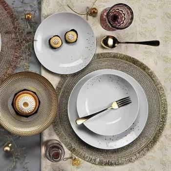 Салфетка сервировочная с бахромой Tognana Lurex, золото