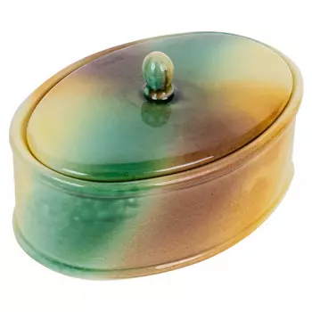 Шкатулка Романов Фаянс Овальная с росписью