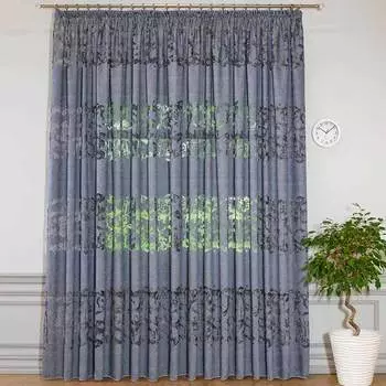 Штора готовая Pikamo 280x500см, цвет стальной