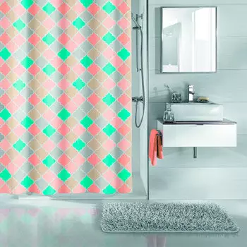 Шторка для ванной Kleine Wolke Mathilda Multicolor, 180x200 см., 100% полиэстер