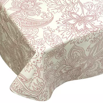 Скатерть Lameirinho круглая 170см, цвет бежевый, бордовый