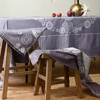 Скатерть Tkano New Year Essential Ледяные узоры 180х180см