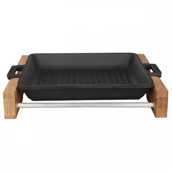 Сковорода-гриль чугунная Lava, цвет черный