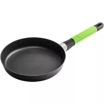 Сковорода индукционная Squality 24см, с зеленой силиконовой ручкой