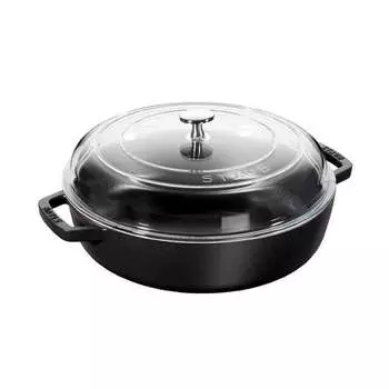 Сотейник чугунный с крышкой Staub 28см, черный