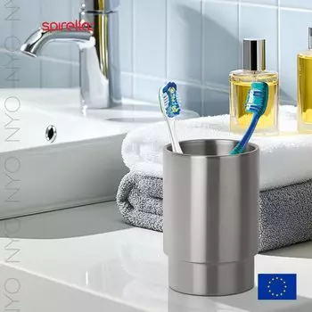 Стакан для зубных щеток Spirella Nyo, матовая сталь