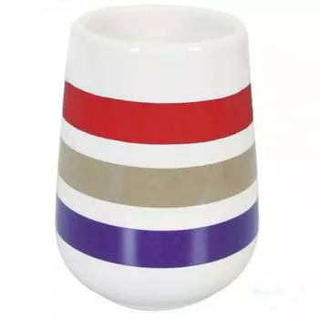 Стакан для зубных щеток Spirella Rayures, керамика, цвет красный