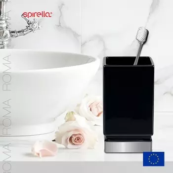 Стакан для зубных щеток Spirella Roma, черный с серебром