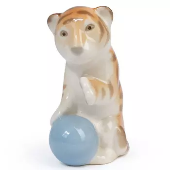 Статуэтка Тигренок Императорский фарфор Актер полосатый