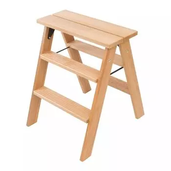 Стремянка двусторонняя Hoz-Block Марк 3 ступени, светлое дерево