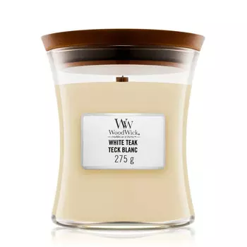 Свеча ароматическая средняя Woodwick Белый тик