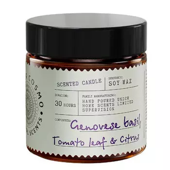 Свеча ароматическая в стеклянной банке Eteria Cosmo Nature Базилик томатный лист и цитрус