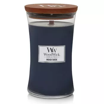 Свеча большая Woodwick Индиго замша