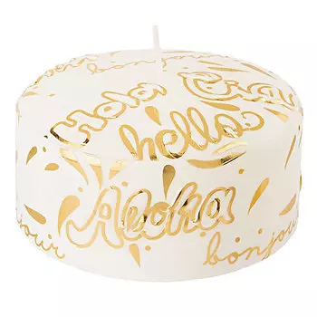 Свеча интерьерная Pernici Greetings Gold 10x6см