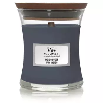 Свеча малая Woodwick Индиго замша