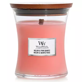 Свеча средняя Woodwick Дыня и розовый кварц 275гр.